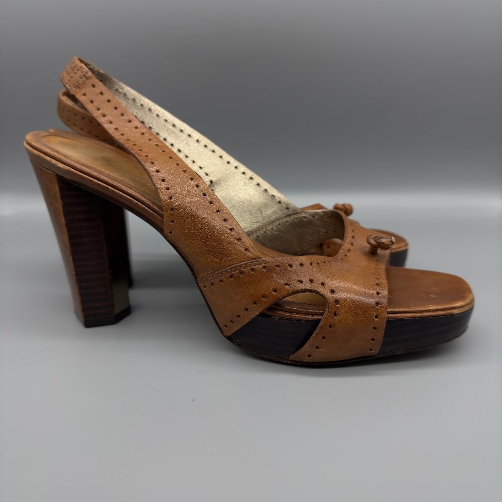 Diane Von Furstenberg DVF platform slingback heels - Picture 4 of 5